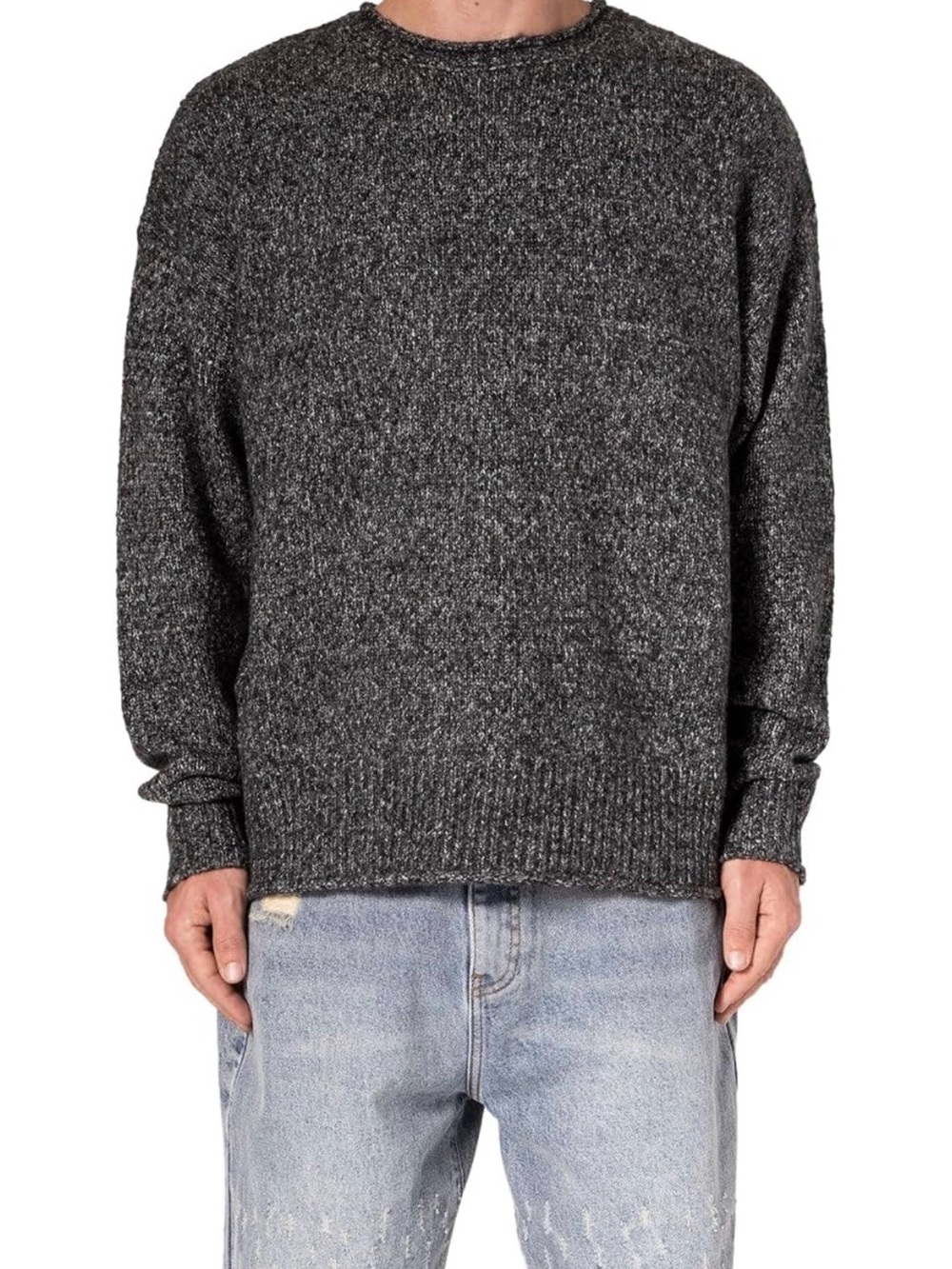 MNML Men's Crewneck Sweater in Charcoal Marled